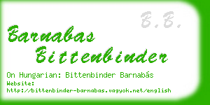 barnabas bittenbinder business card